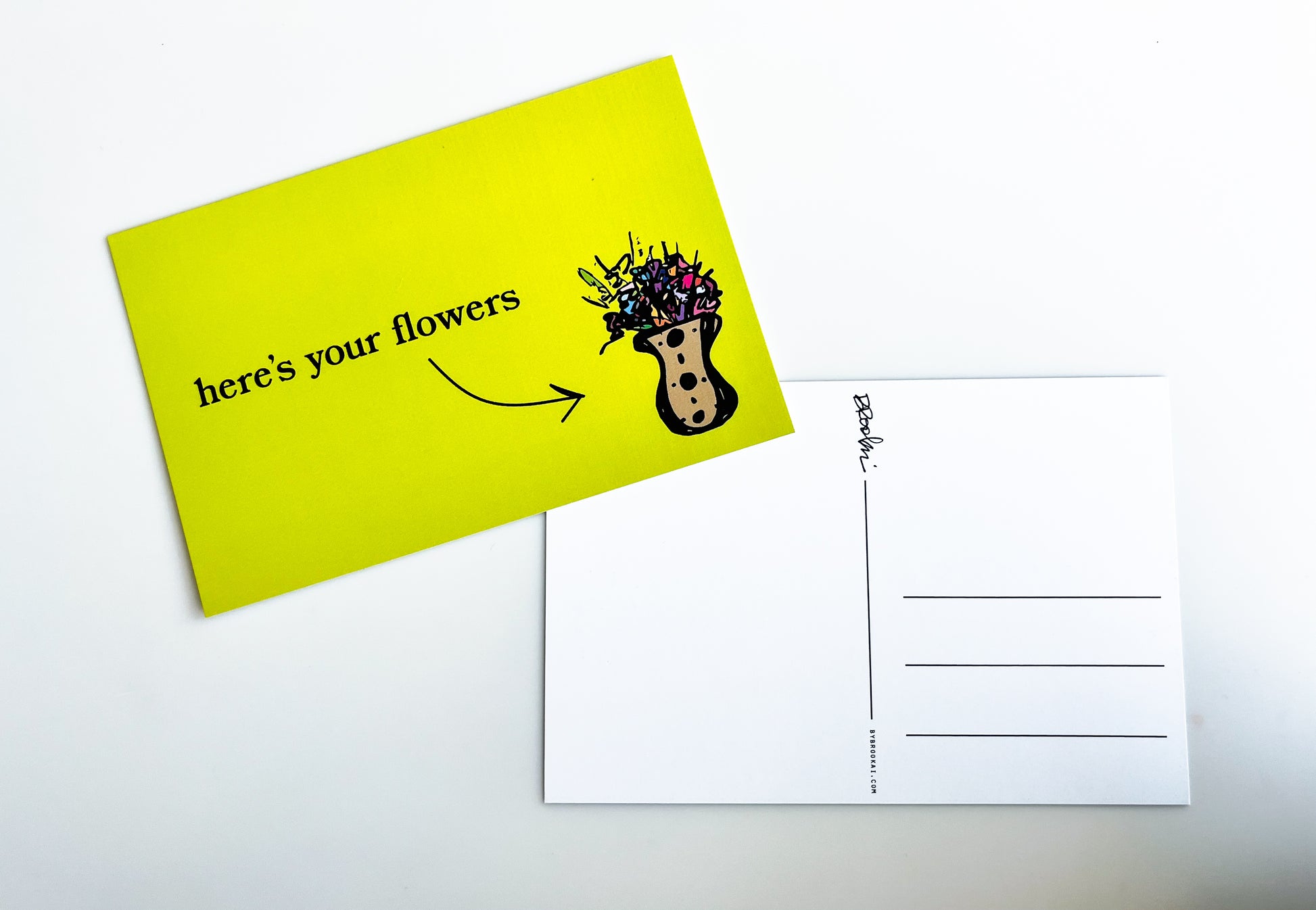 here's your flowers - a postcard