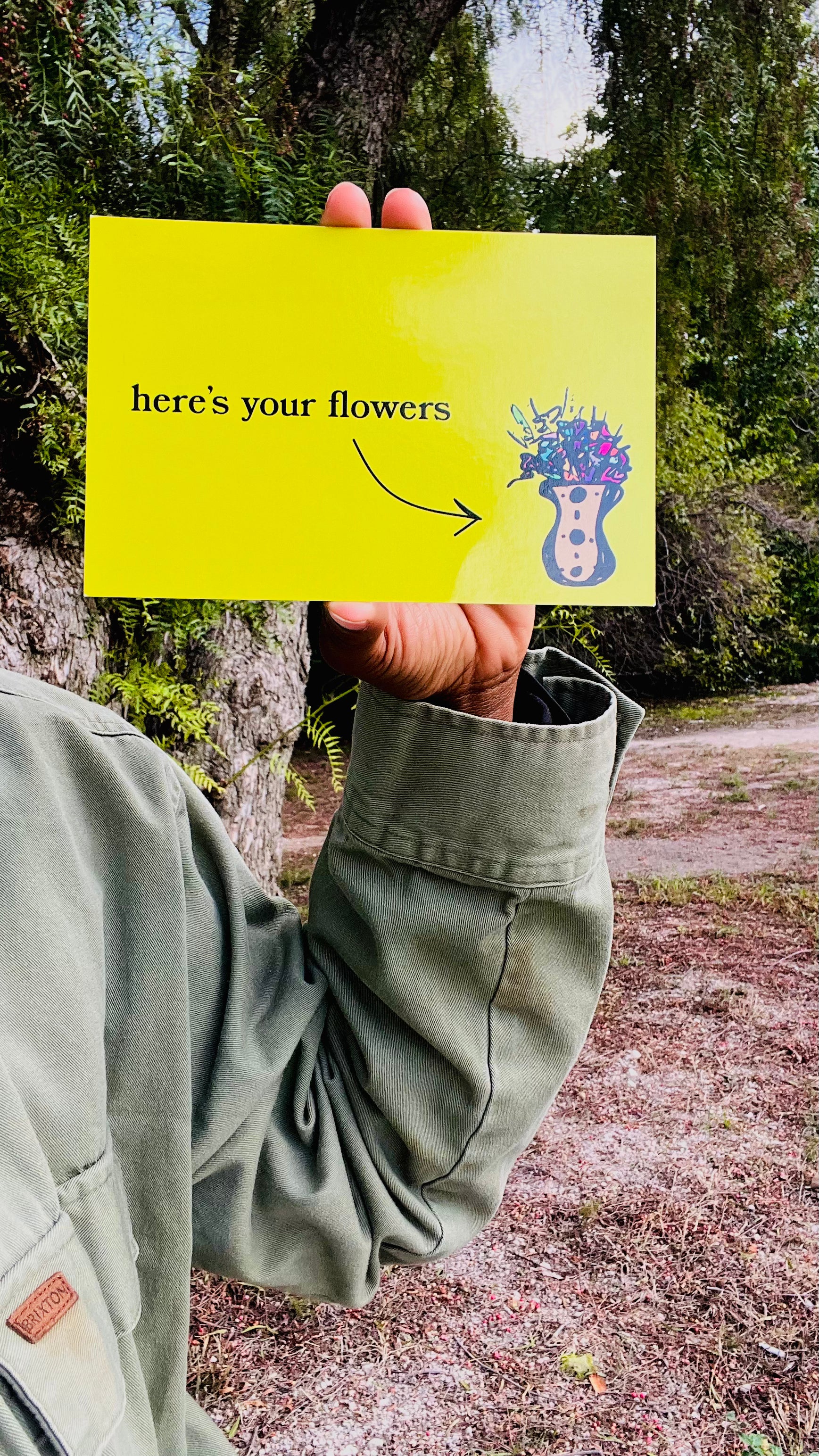 here's your flowers - a postcard